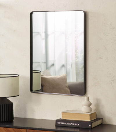 Jaya Black Frame Rectangular Wall Mirror