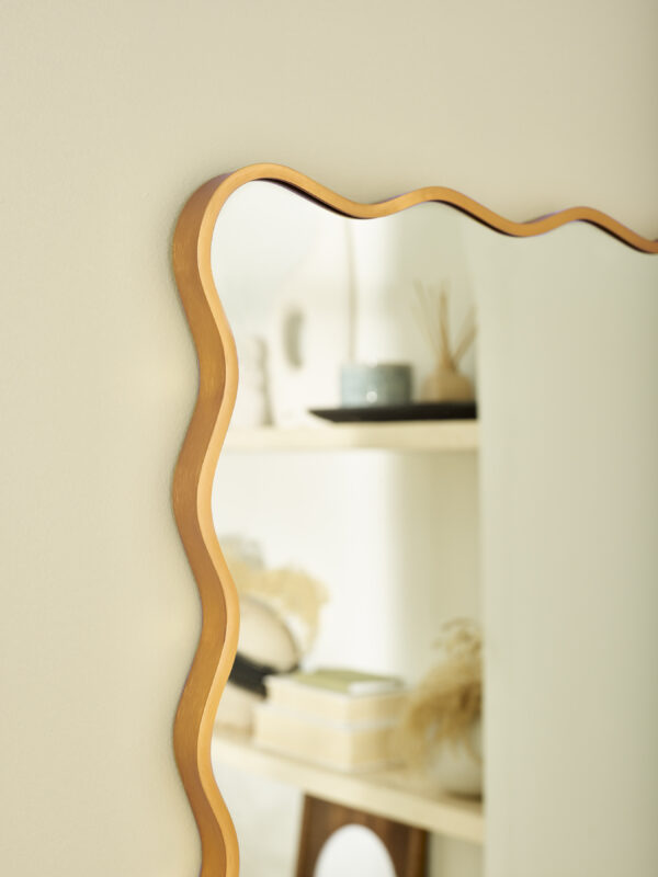 Stevie Wavy Edge Wall Mirror - Gold - Image 3