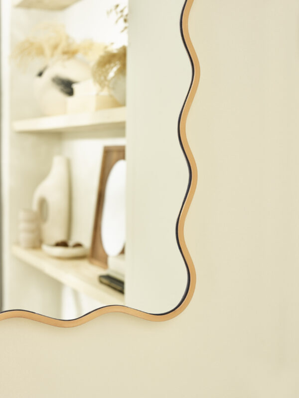 Stevie Wavy Edge Wall Mirror - Gold - Image 4