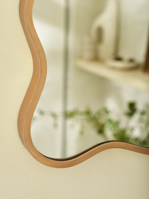 Stevie Wavy Edge Wall Mirror - Gold - Image 5