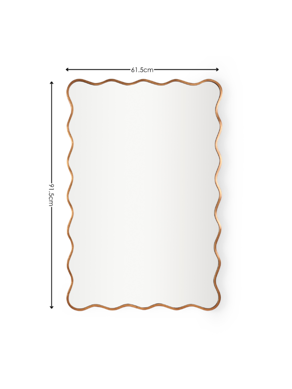 Stevie Wavy Edge Wall Mirror - Gold - Image 6
