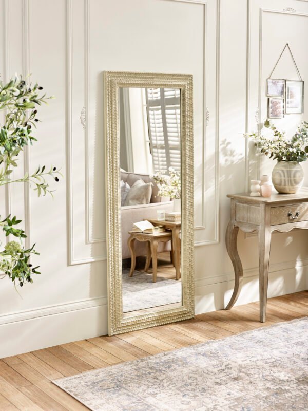 Alanis Rectangular Lean to Dress Mirror – White