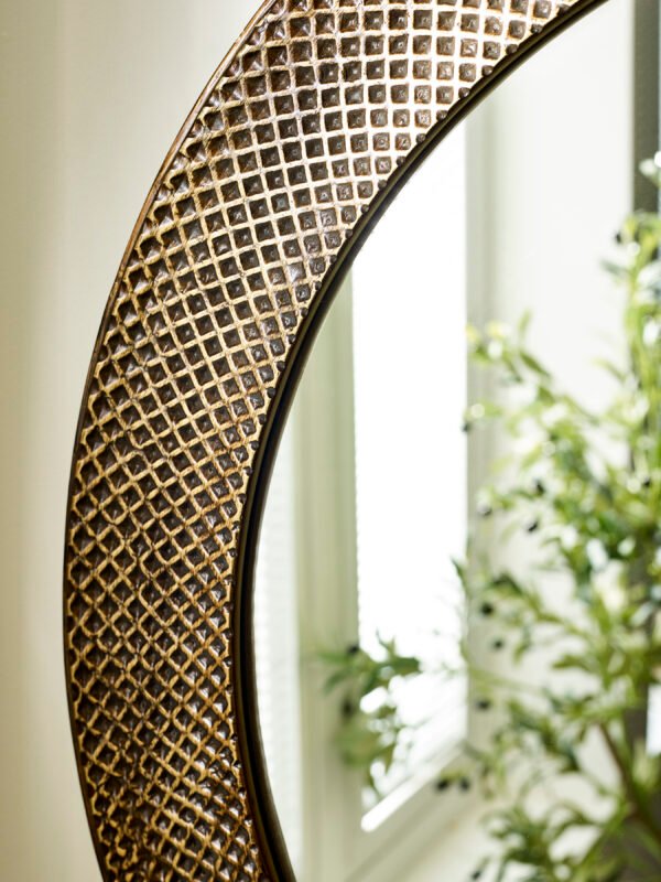 Iggy Round Wall Mirror - Brass Effect - Image 4
