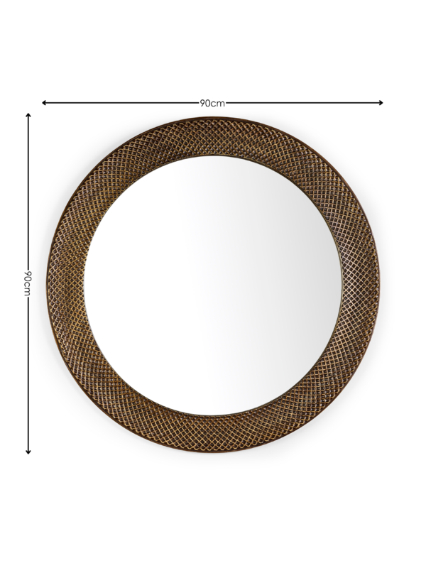 Iggy Round Wall Mirror - Brass Effect - Image 6