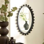 Hendrix Oval Beaded Wall Mirror – Black