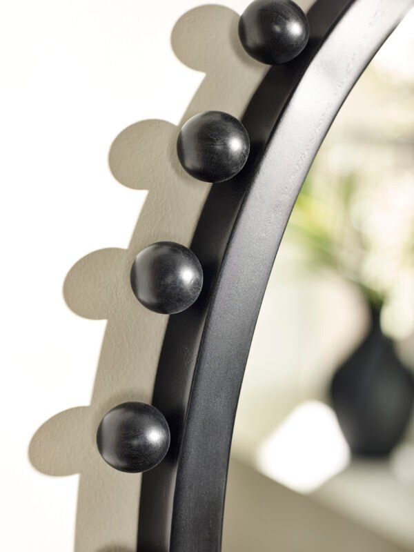 Hendrix Oval Beaded Wall Mirror - Black - Image 5