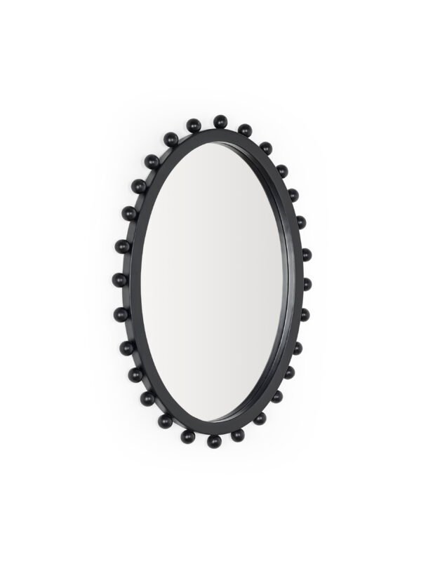 Hendrix Oval Beaded Wall Mirror - Black - Image 7