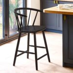 Modena Black Ash 112cm Solid Wood Bar Stool