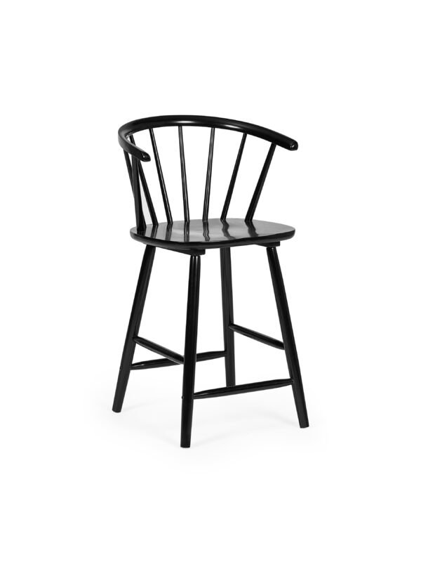 Modena Black Ash 112cm Solid Wood Bar Stool - Image 3