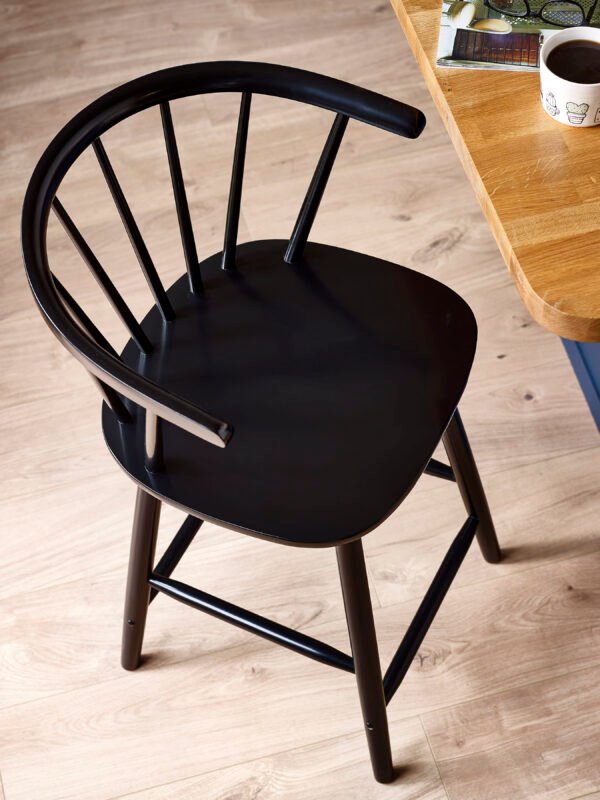 Modena Black Ash 112cm Solid Wood Bar Stool - Image 5