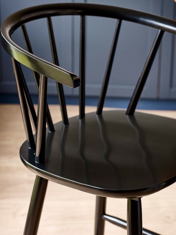 Modena Black Ash 112cm Solid Wood Bar Stool - Image 6