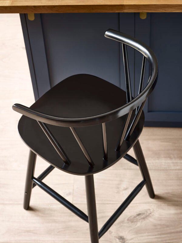 Modena Black Ash 112cm Solid Wood Bar Stool - Image 7