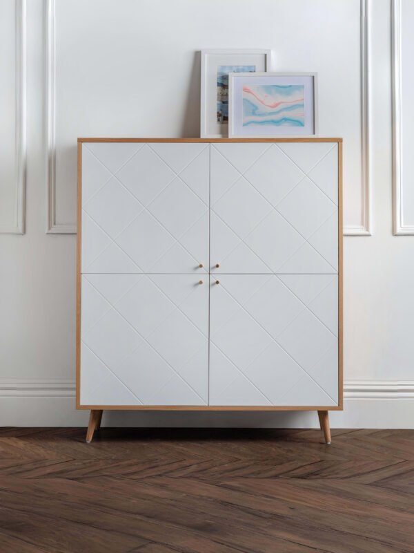 Moritz 4 Door Cabinet – Oak & White