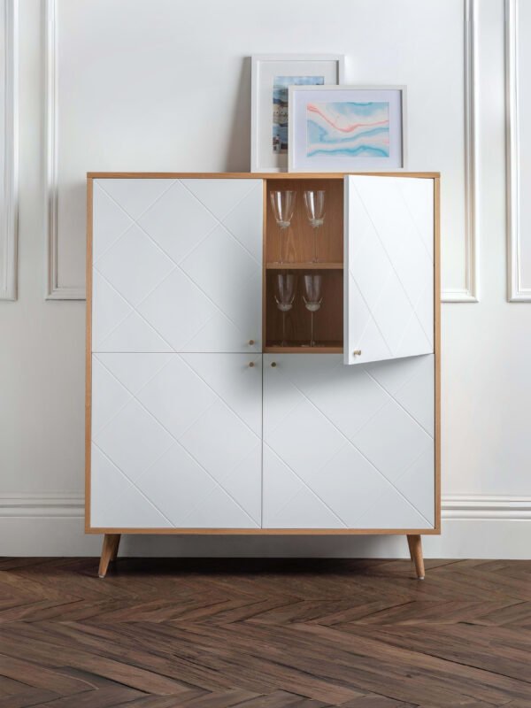 Moritz 4 Door Cabinet - Oak & White - Image 2
