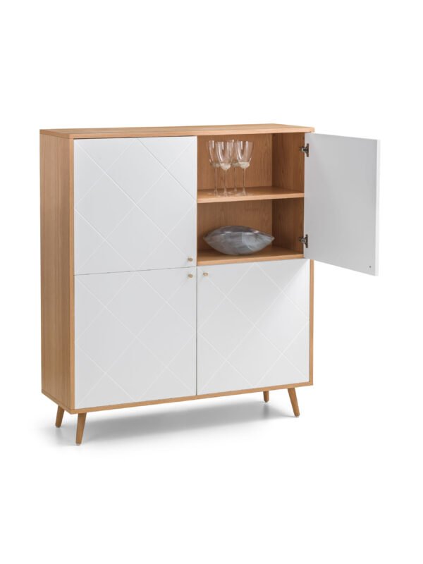 Moritz 4 Door Cabinet - Oak & White - Image 3