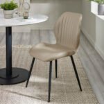 Morris Taupe Faux Leather Dining Chair (Set of 4)