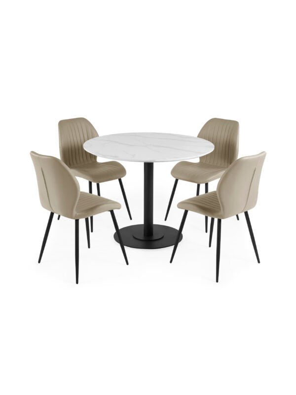 Morris Taupe Faux Leather Dining Chair (Set of 4) - Image 12