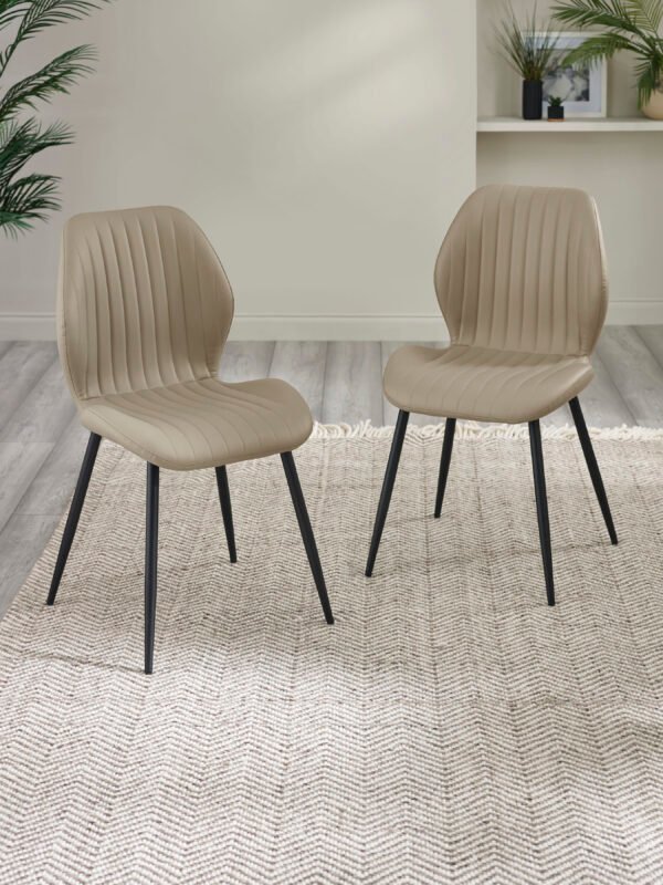 Morris Taupe Faux Leather Dining Chair (Set of 4) - Image 2