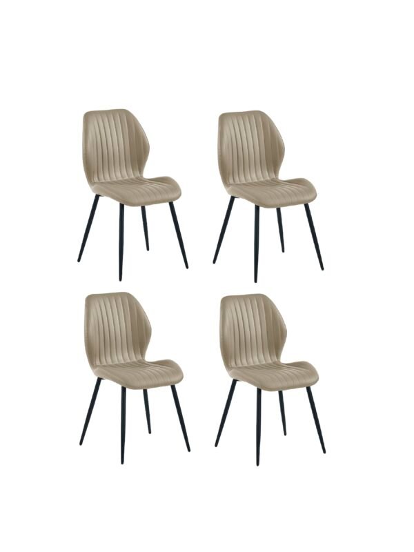 Morris Taupe Faux Leather Dining Chair (Set of 4) - Image 4