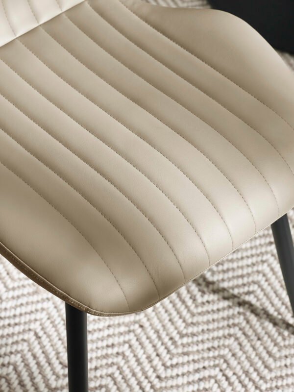 Morris Taupe Faux Leather Dining Chair (Set of 4) - Image 6