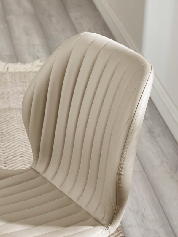 Morris Taupe Faux Leather Dining Chair (Set of 4) - Image 7