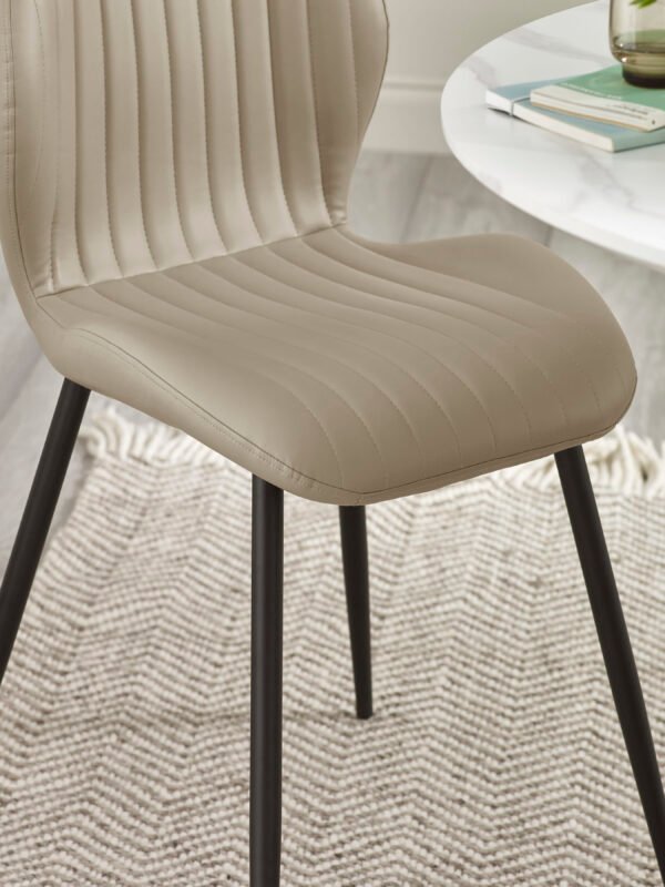 Morris Taupe Faux Leather Dining Chair (Set of 4) - Image 8