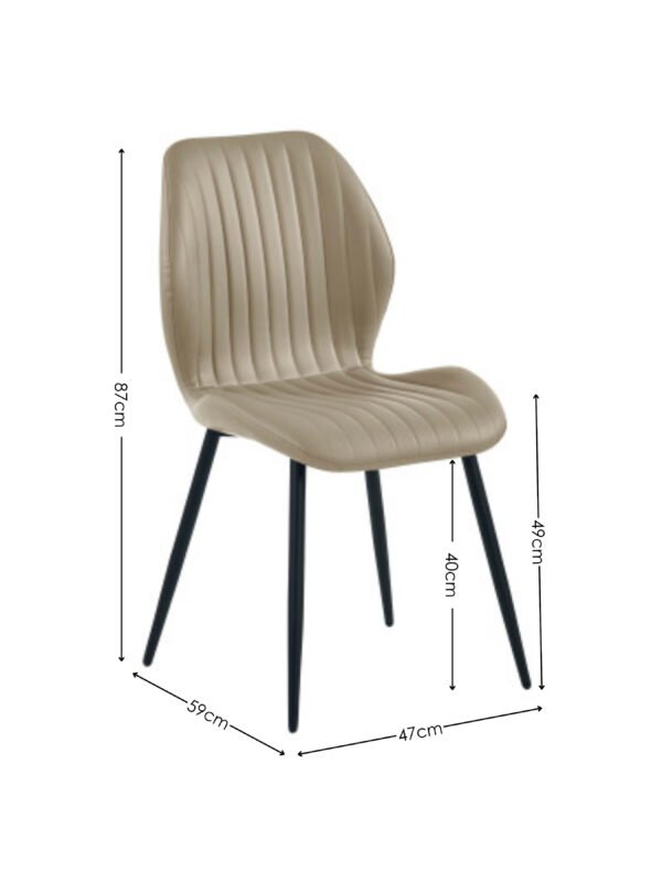 Morris Taupe Faux Leather Dining Chair (Set of 4) - Image 9