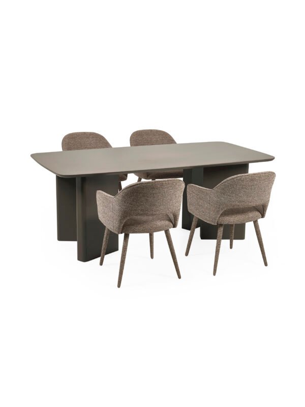 Moro Rectangular Dining Table - Matt Chocolate Brown - Image 11