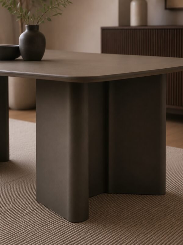 Moro Rectangular Dining Table - Matt Chocolate Brown - Image 4