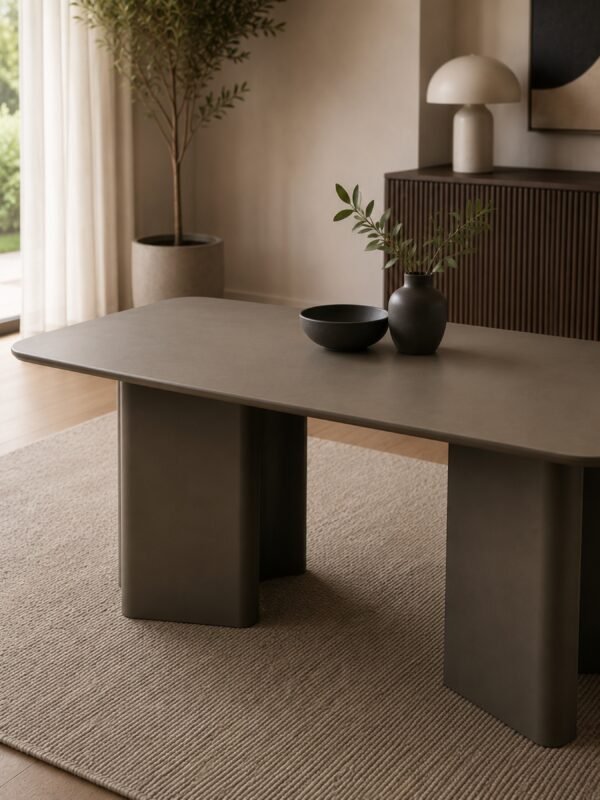 Moro Rectangular Dining Table - Matt Chocolate Brown - Image 5