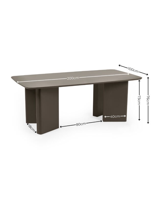 Moro Rectangular Dining Table - Matt Chocolate Brown - Image 7