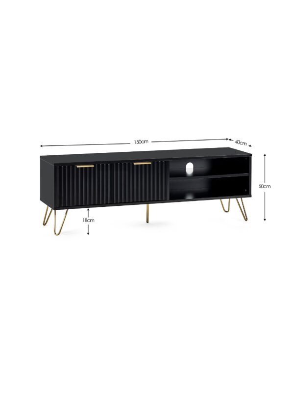 Murano Tv Unit - Matt Black - Image 7