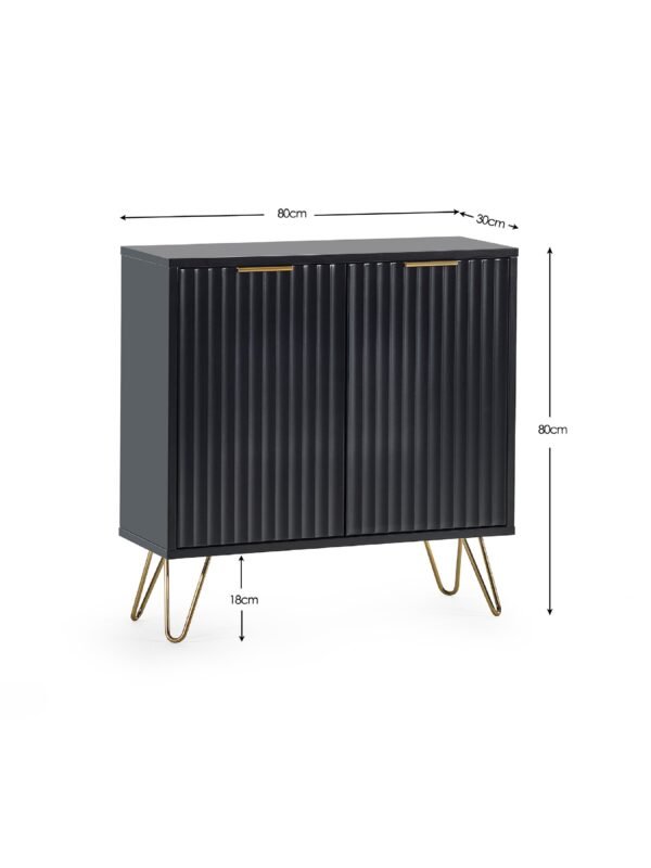 Murano Compact Sideboard - Matt Black - Image 5
