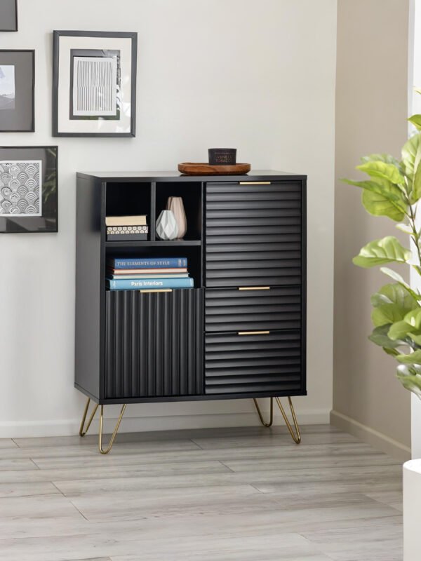 Murano 2 Door 2 Drawer Sideboard – Matt Black
