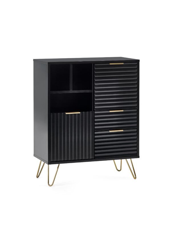 Murano 2 Door 2 Drawer Sideboard - Matt Black - Image 2