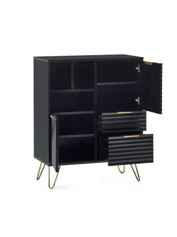 Murano 2 Door 2 Drawer Sideboard - Matt Black - Image 3