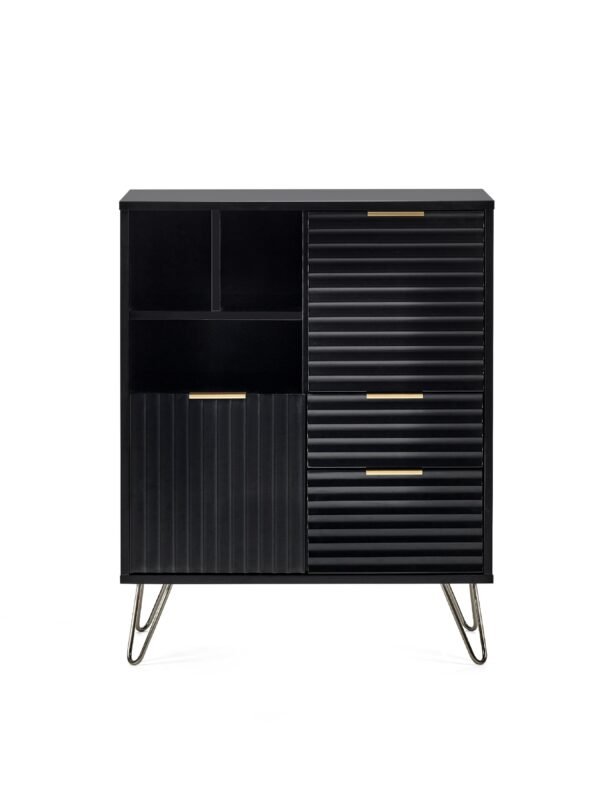 Murano 2 Door 2 Drawer Sideboard - Matt Black - Image 4