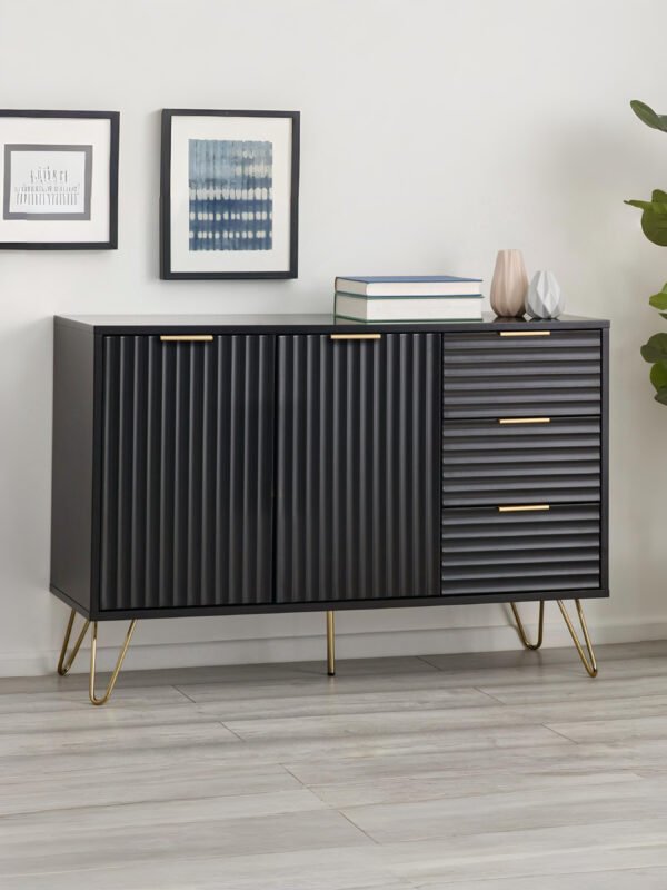 Murano Large Sideboard - Matt Black - Image 7
