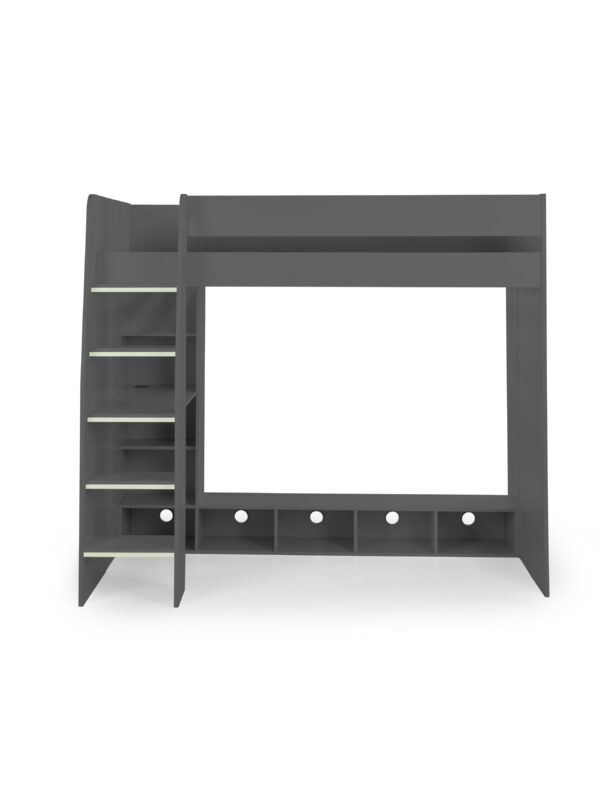 Nebula 90cm Single Anthracite Black Gaming Highsleeper Loft Bed with Desk - Image 3