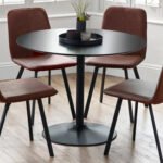 Nero Round Pedestal 4 Seater Dining Table
