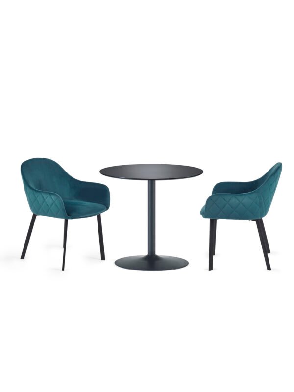 Nero Round Pedestal 4 Seater Dining Table - Image 5