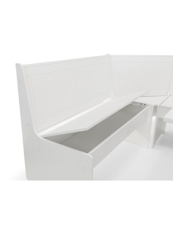 Newport Corner 5 Seater Dining Set with Storage Bench - Image 11