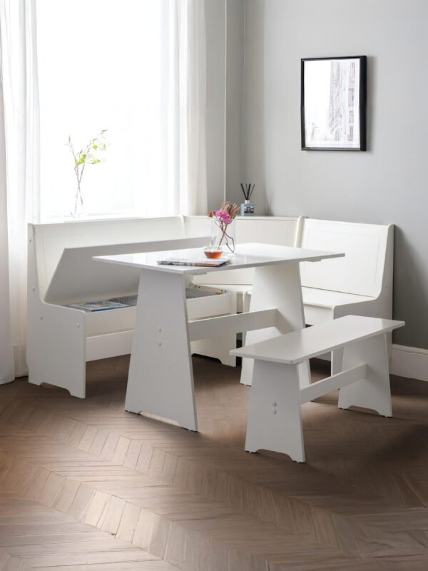 Newport Corner 5 Seater Dining Set with Storage Bench - Image 2