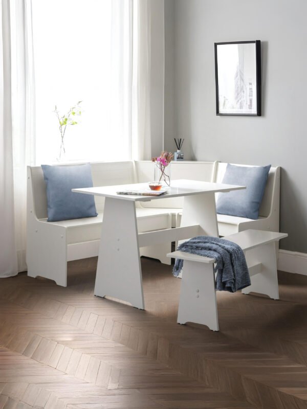 Newport Corner 5 Seater Dining Set with Storage Bench - Image 3