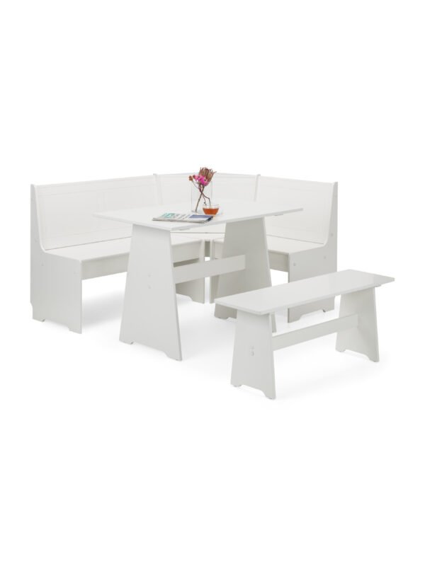 Newport Corner 5 Seater Dining Set with Storage Bench - Image 4