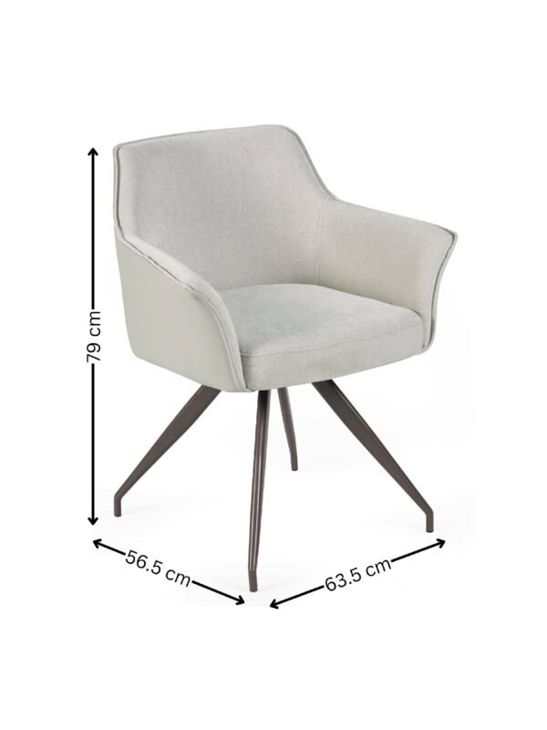 Noah Ivory Fabric Dining Chair - Image 10