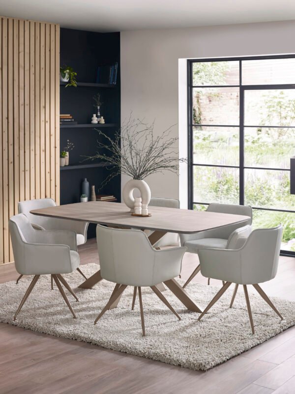 Noah Ivory Fabric Dining Chair - Image 14