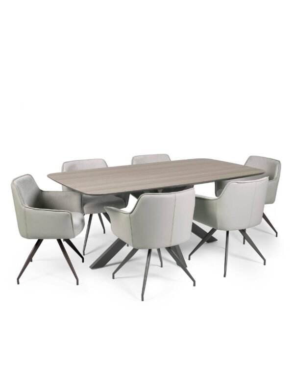 Noah Ivory Fabric Dining Chair - Image 15
