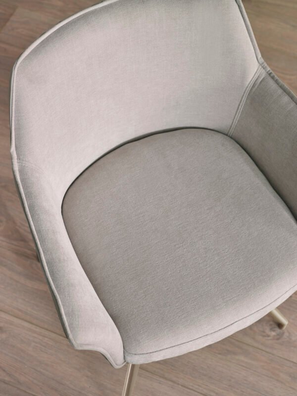 Noah Ivory Fabric Dining Chair - Image 5