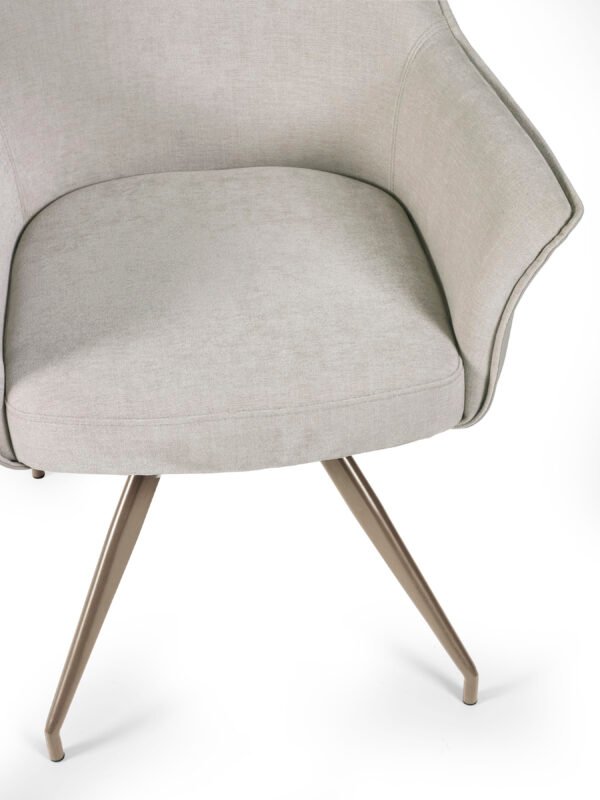Noah Ivory Fabric Dining Chair - Image 6